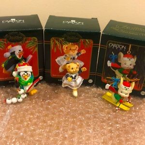 Three Holiday ornaments by Carlton